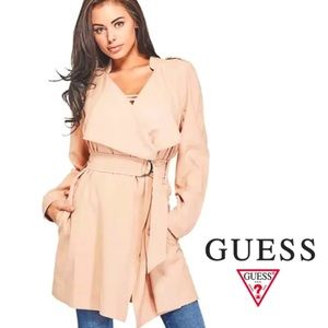 Guess Long Sleeve Cali Trench coat in Soft Sand